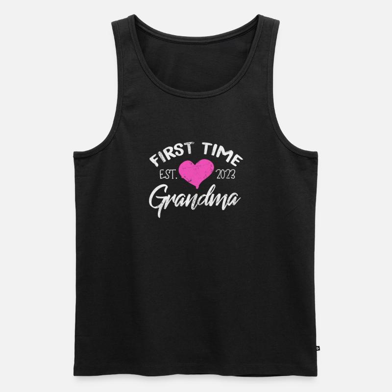 Schwangerschaft Oma - Männer Premium Bio Tank Top - Schwarz
