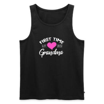 Grossesse Grand-mère Enceinte Naissance Bébé Cadeau - Débardeur bio Premium Homme - noir - Devant - Michal (187cm)