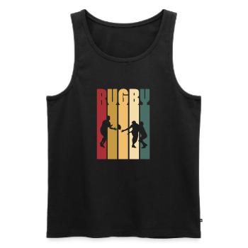 Rugby - Männer Premium Bio Tank Top - Schwarz - Vorne - Michal (187cm)