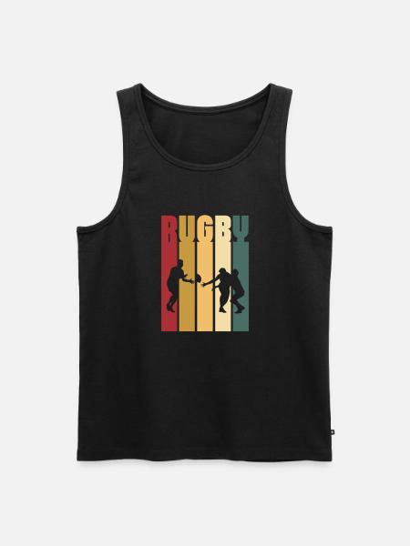 Rugby - Männer Premium Bio Tank Top - Schwarz