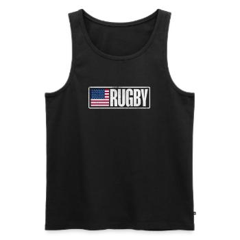 Rugby Club Rugbyteam Football Sport Cadeau - Débardeur bio Premium Homme - noir - Devant - Michal (187cm)