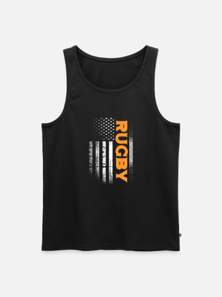 Rugby - Männer Premium Bio Tank Top - Schwarz