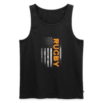 Rugby Club Rugbyteam Football Sport Cadeau - Débardeur bio Premium Homme - noir - Devant - Michal (187cm)