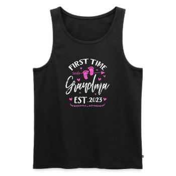 Schwangerschaft Oma Schwanger Geburt Baby Geschenk - Männer Premium Bio Tank Top - Schwarz - Vorne - AI Model Male 178 light (178cm)