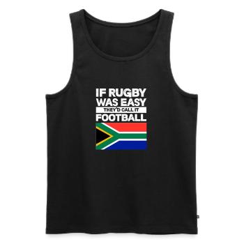 Rugby - Männer Premium Bio Tank Top - Schwarz - Vorne - Michal (187cm)