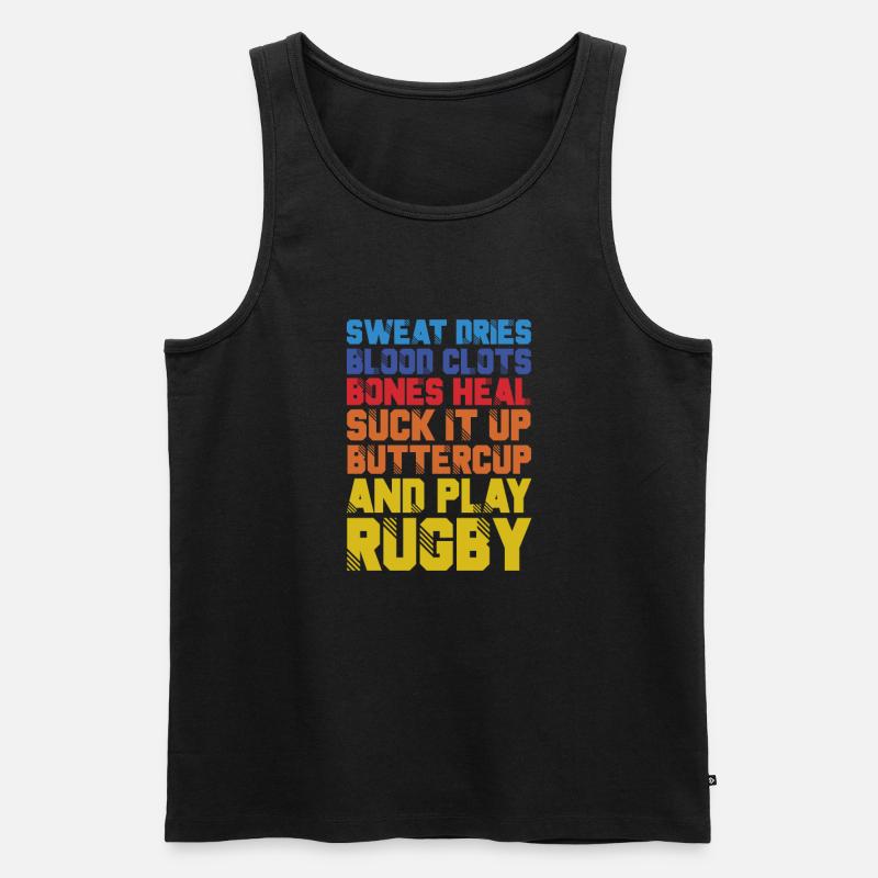 Rugby - Männer Premium Bio Tank Top - Schwarz