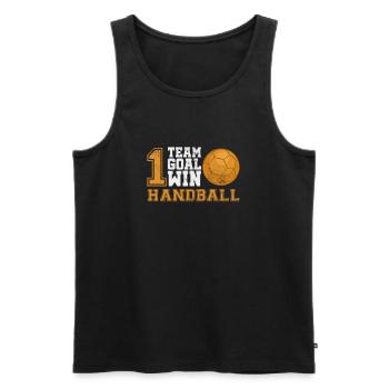 Handball Handball Joueur Handball Joueur Sport Cadeau - Débardeur bio Premium Homme - noir - Devant - Michal (187cm)