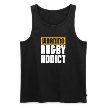 Rugby - Männer Premium Bio Tank Top - Schwarz - Vorne - Michal (187cm)