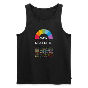ADHS - Männer Premium Bio Tank Top - Schwarz - Vorne - AI Model Male 178 light (178cm)