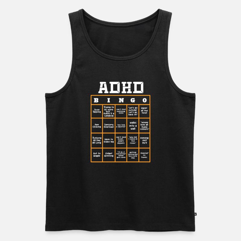 ADHS ADHD Aufmerksamkeit Defizit Geschenk - Männer Premium Bio Tank Top - Schwarz