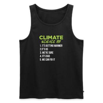 Climate change - Men's Premium Organic Tank Top - black - Front - AI Model Male 178 light (178cm)