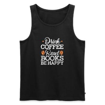 Coffee reading - Men's Premium Organic Tank Top - black - Front - Michal (187cm)