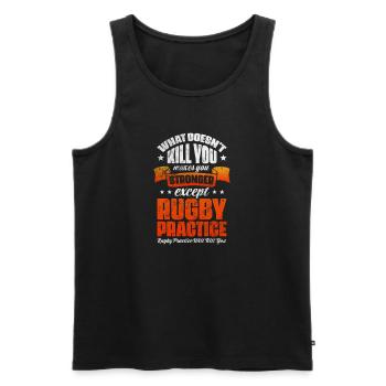 Rugby - Männer Premium Bio Tank Top - Schwarz - Vorne - Michal (187cm)