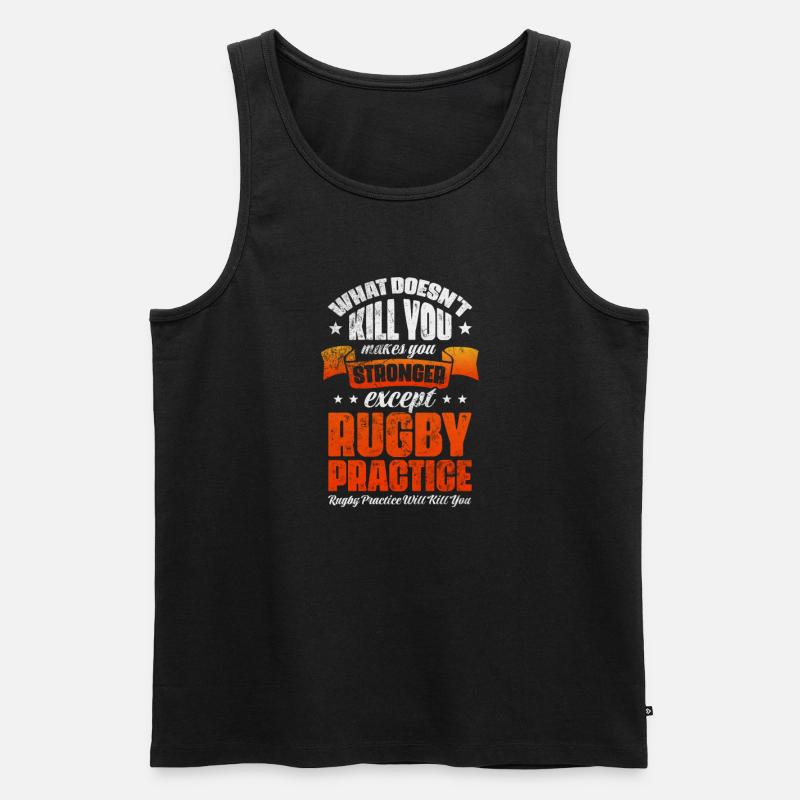 Rugby - Männer Premium Bio Tank Top - Schwarz