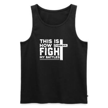 Bibel Bibelvers Christliche Sprüche Jesus Geschenk - Männer Premium Bio Tank Top - Schwarz - Vorne - AI Model Male 178 light (178cm)