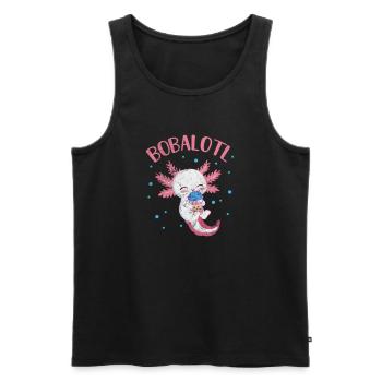 Bubble Tea Boba Tea Kawaii Cadeau - Débardeur bio Premium Homme - noir - Devant - AI Model Male 178 light (178cm)