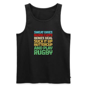 Rugby - Männer Premium Bio Tank Top - Schwarz - Vorne - Michal (187cm)