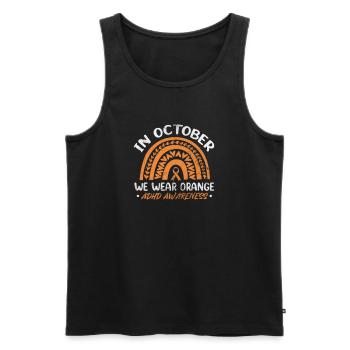 ADHS - Männer Premium Bio Tank Top - Schwarz - Vorne - AI Model Male 178 light (178cm)
