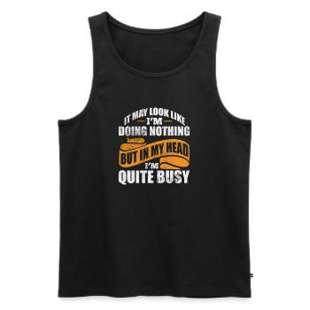 ADHS - Männer Premium Bio Tank Top - Schwarz - Vorne - AI Model Male 178 light (178cm)