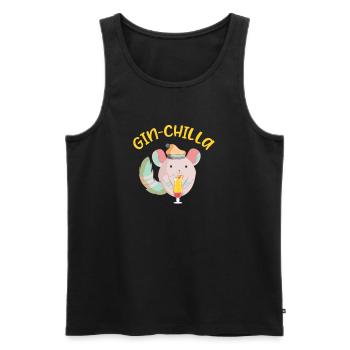 Chinchilla - Männer Premium Bio Tank Top - Schwarz - Vorne - AI Model Male 178 light (178cm)