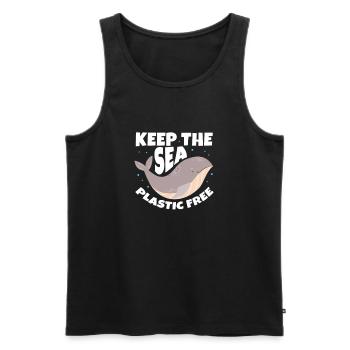 Climate change - Men's Premium Organic Tank Top - black - Front - AI Model Male 178 light (178cm)