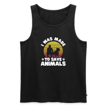 Sauvetage d’animaux - Débardeur bio Premium Homme - noir - Devant - Michal (187cm)