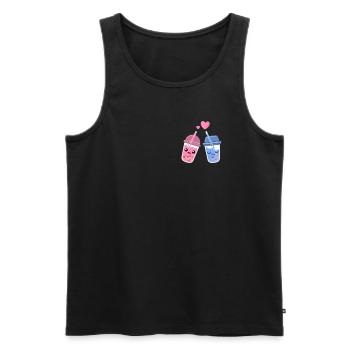 Bubble Tea - Men's Premium Organic Tank Top - black - Front - AI Model Male 178 light (178cm)