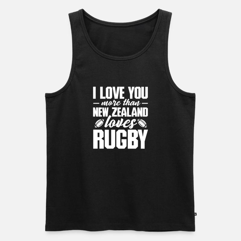 Rugby - Männer Premium Bio Tank Top - Schwarz