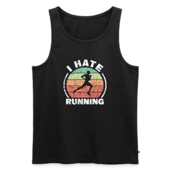 Running Runner Jogging Jogging Runner Cadeau - Débardeur bio Premium Homme - noir - Devant - Michal (187cm)