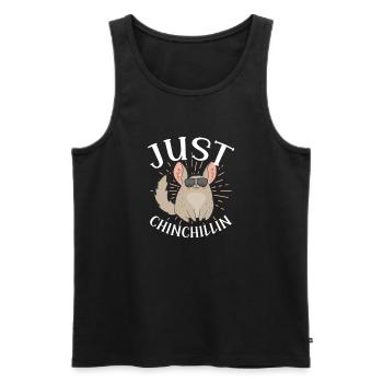 Chinchilla - Männer Premium Bio Tank Top - Schwarz - Vorne - AI Model Male 178 light (178cm)