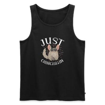 Chinchilla Rodent Pet Rodent Gift - Men's Premium Organic Tank Top - black - Front - Michal (187cm)