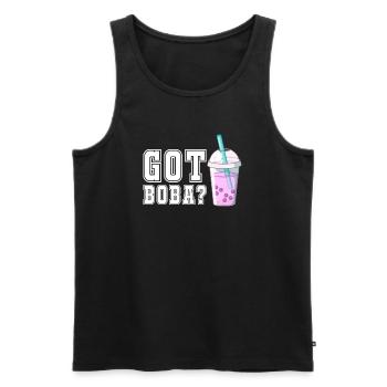 Bubble Tea - Men's Premium Organic Tank Top - black - Front - AI Model Male 178 light (178cm)