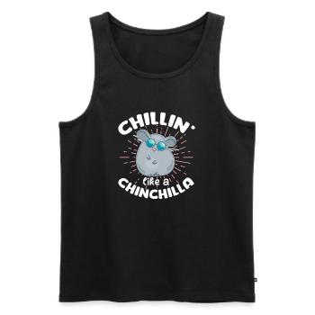 Chinchilla - Männer Premium Bio Tank Top - Schwarz - Vorne - AI Model Male 178 light (178cm)