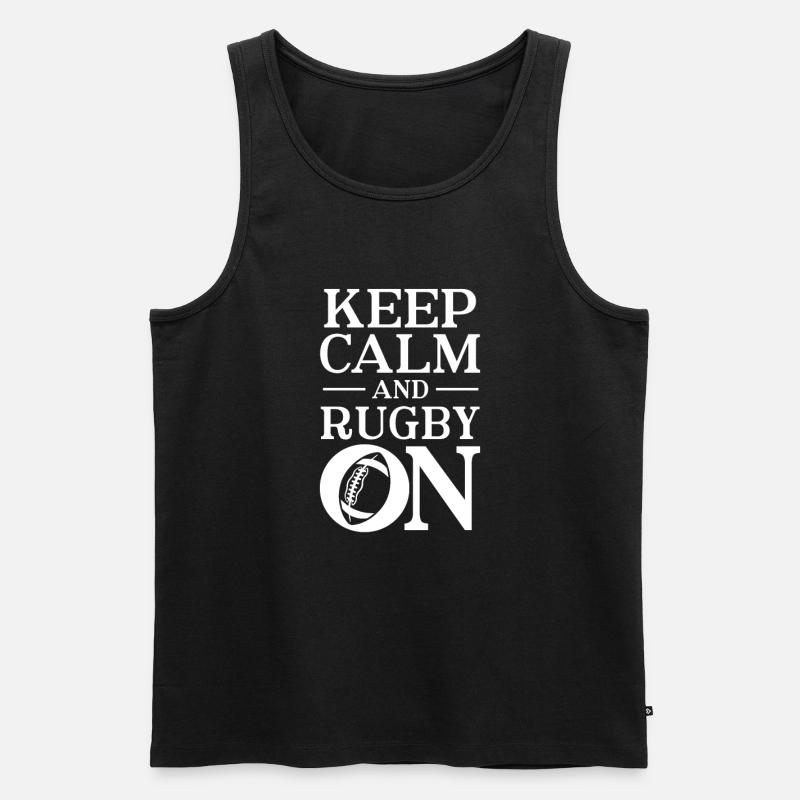 Rugby - Männer Premium Bio Tank Top - Schwarz