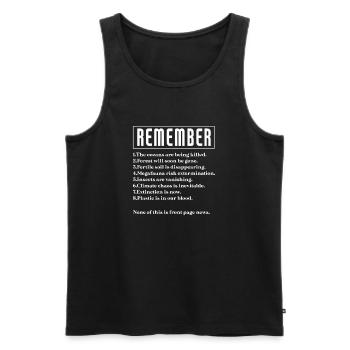 Climate change - Men's Premium Organic Tank Top - black - Front - AI Model Male 178 light (178cm)