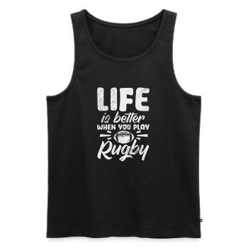 Club de rugby Équipe de rugby Football Sport Cadeau - Débardeur bio Premium Homme - noir - Devant - Michal (187cm)