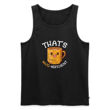 Coffee - Men's Premium Organic Tank Top - black - Front - AI Model Male 178 light (178cm)
