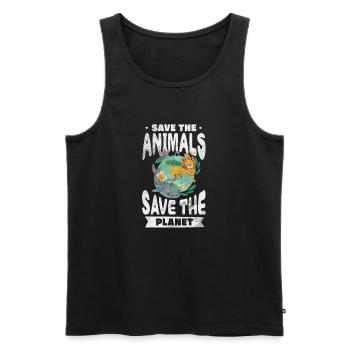 Climate Change Environment Earth Earth Gift - Men's Premium Organic Tank Top - black - Front - AI Model Male 178 light (178cm)
