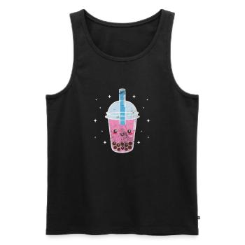 Bubble Tea Boba Tea Kawaii Cadeau - Débardeur bio Premium Homme - noir - Devant - AI Model Male 178 light (178cm)