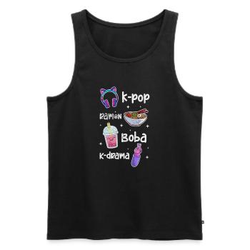 Bubble Tea Boba Tea Kawaii Geschenk - Männer Premium Bio Tank Top - Schwarz - Vorne - AI Model Male 178 light (178cm)