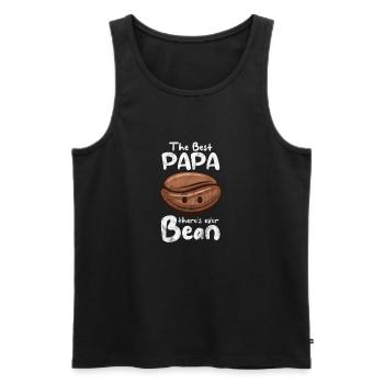Père du café - Débardeur bio Premium Homme - noir - Devant - Michal (187cm)