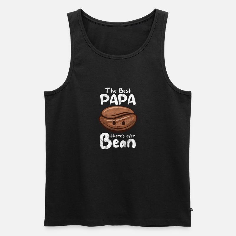 Kaffee Vater - Männer Premium Bio Tank Top - Schwarz