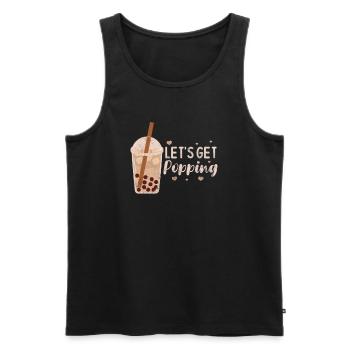 Bubble Tea Boba Tea Kawaii Cadeau - Débardeur bio Premium Homme - noir - Devant - AI Model Male 178 light (178cm)