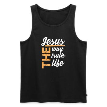 Bible Bible Verse Christian Proverbs Jesus Gift - Men's Premium Organic Tank Top - black - Front - Michal (187cm)