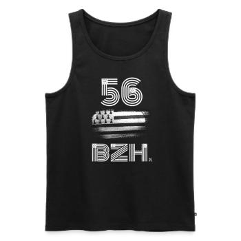 Bretagne-numéro département Breton BZH - Débardeur bio Premium Homme - noir - Devant - AI Model Male 178 light (178cm)