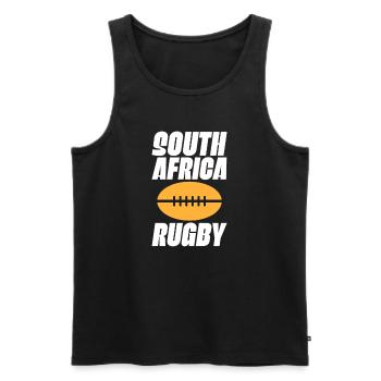 Rugby - Männer Premium Bio Tank Top - Schwarz - Vorne - Michal (187cm)