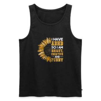 ADHS - Männer Premium Bio Tank Top - Schwarz - Vorne - AI Model Male 178 light (178cm)
