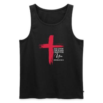Bible Bible Versets chrétiens Don de Jésus - Débardeur bio Premium Homme - noir - Devant - Michal (187cm)