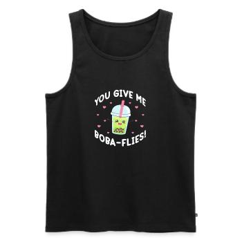 Bubble Tea - Men's Premium Organic Tank Top - black - Front - AI Model Male 178 light (178cm)