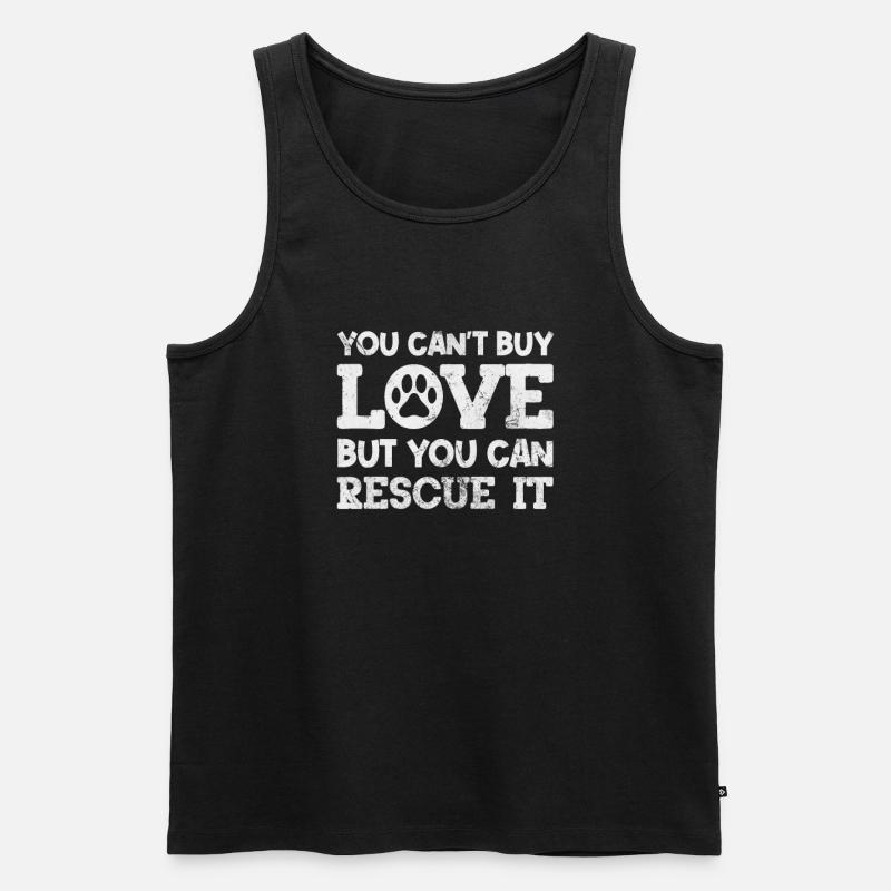 Tierrettung Tierschutz Tierfreund Geschenk - Männer Premium Bio Tank Top - Schwarz